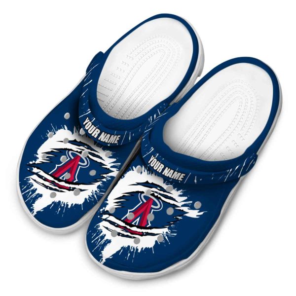Personalized Los Angeles Angels Splash Motif Background Crocs Trendy