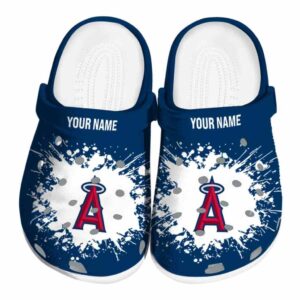 Personalized Los Angeles Angels Splatter Background Crocs Best selling