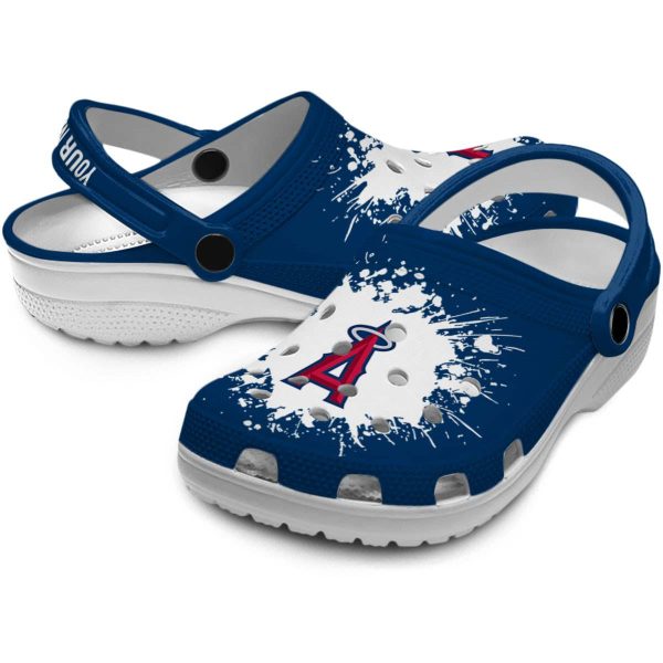 Personalized Los Angeles Angels Splatter Background Crocs Latest Model