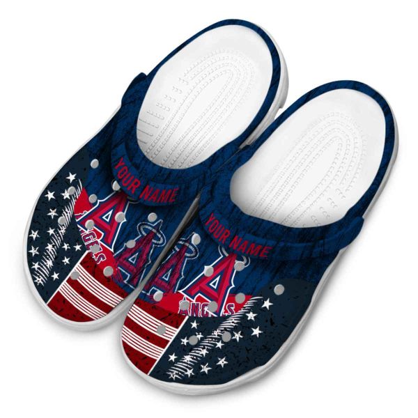 Personalized Los Angeles Angels Star Spangled Side Pattern Crocs Trendy