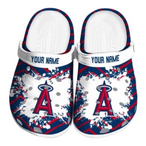Personalized Los Angeles Angels Zigzag Paint Burst Crocs Best selling