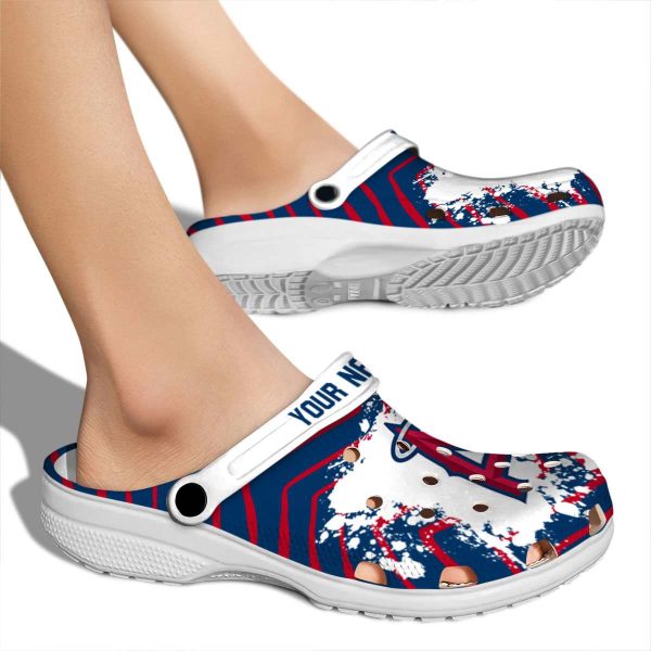 Personalized Los Angeles Angels Zigzag Paint Burst Crocs High quality