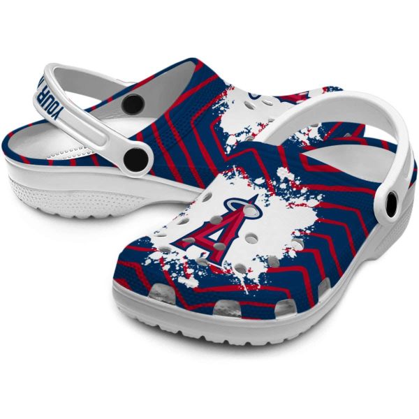 Personalized Los Angeles Angels Zigzag Paint Burst Crocs Latest Model