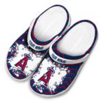 Personalized Los Angeles Angels Zigzag Paint Burst Crocs Best selling
