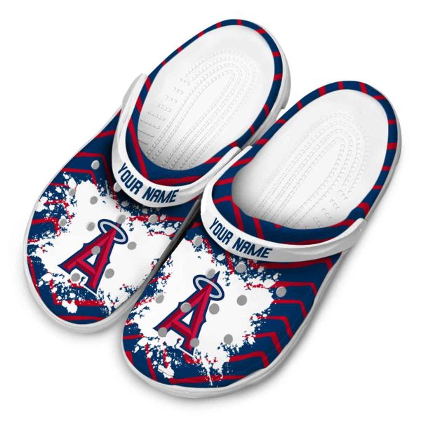 Personalized Los Angeles Angels Zigzag Paint Burst Crocs Trendy