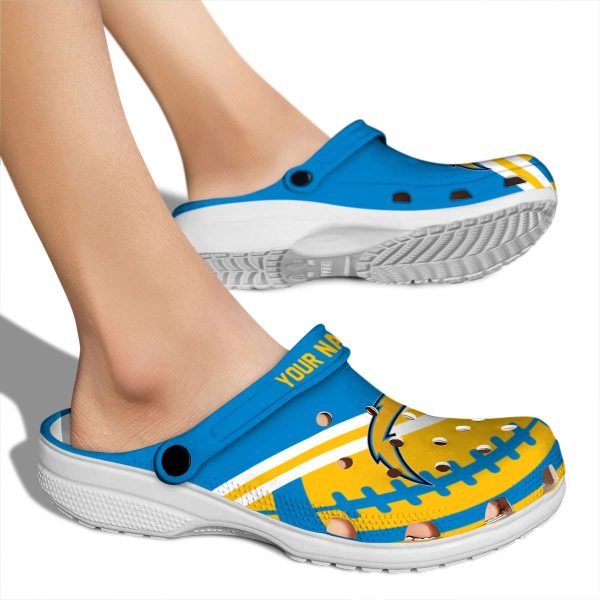 Personalized Los Angeles Chargers Football Motif Crocs High quality