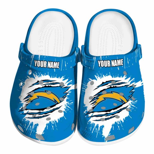 Personalized Los Angeles Chargers Splash Motif Background Crocs Best selling