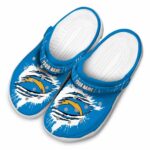 Personalized Los Angeles Chargers Splash Motif Background Crocs Best selling