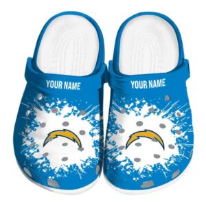 Personalized Los Angeles Chargers Splatter Background Crocs Best selling