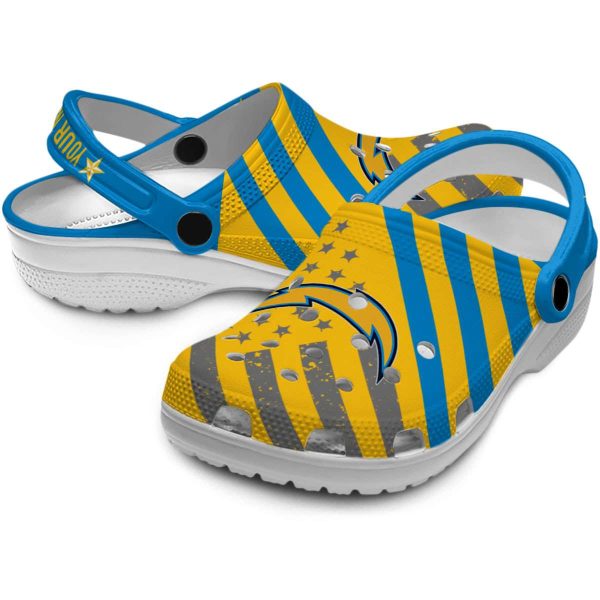 Personalized Los Angeles Chargers Star Spangled Graphic Crocs Latest Model