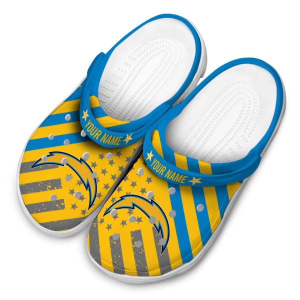 Personalized Los Angeles Chargers Star Spangled Graphic Crocs Trendy