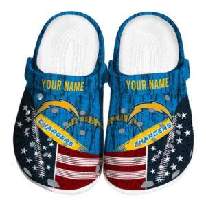 Personalized Los Angeles Chargers Star Spangled Side Pattern Crocs Best selling