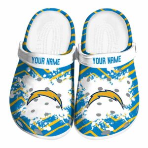 Personalized Los Angeles Chargers Zigzag Paint Burst Crocs Best selling
