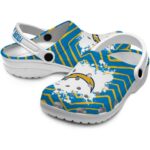 Personalized Los Angeles Chargers Zigzag Paint Burst Crocs Best selling