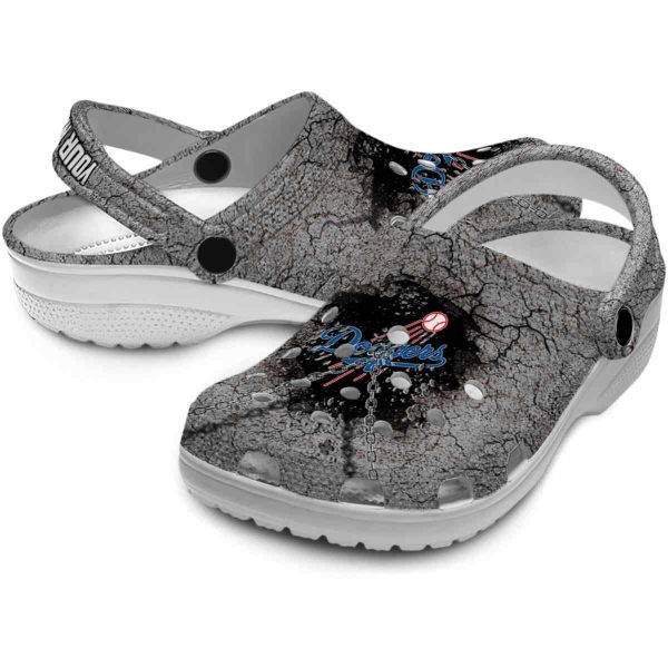 Personalized Los Angeles Dodgers Cracked Ground Texture Crocs Latest Model