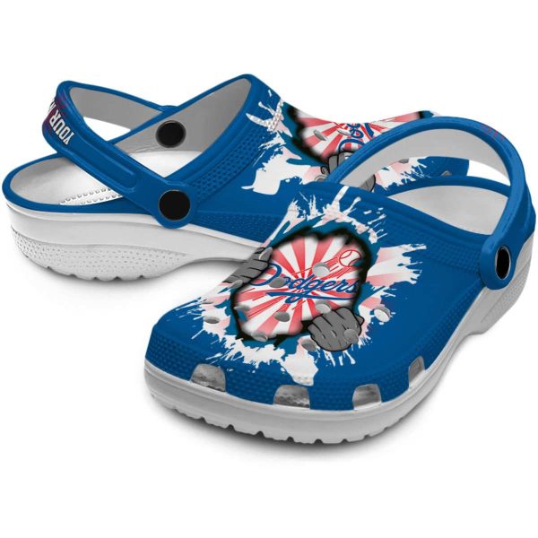 Personalized Los Angeles Dodgers Gripping Hand Crocs Latest Model