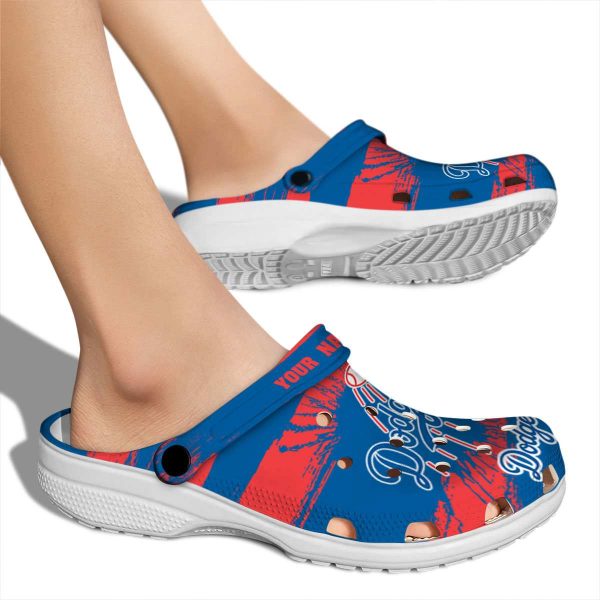 Personalized Los Angeles Dodgers Paint Splatter Graphics Crocs High quality