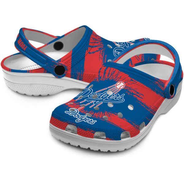 Personalized Los Angeles Dodgers Paint Splatter Graphics Crocs Latest Model