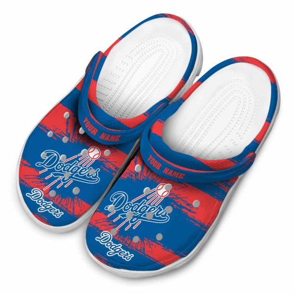 Personalized Los Angeles Dodgers Paint Splatter Graphics Crocs Trendy