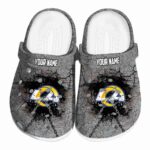 Personalized Los Angeles Rams Cracked Ground Texture Crocs Best selling