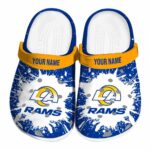 Personalized Los Angeles Rams Splash Art Crocs Best selling