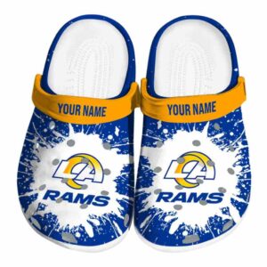 Personalized Los Angeles Rams Splash Art Crocs Best selling
