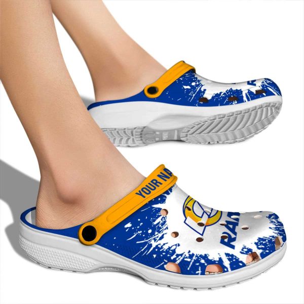 Personalized Los Angeles Rams Splash Art Crocs High quality
