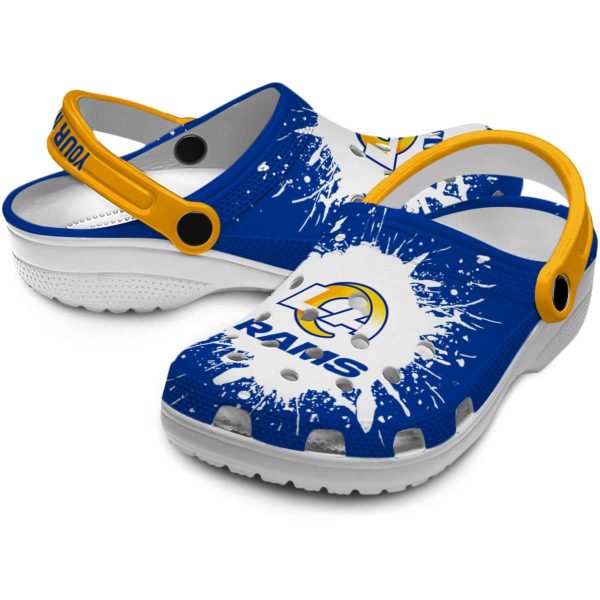 Personalized Los Angeles Rams Splash Art Crocs Latest Model