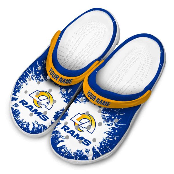 Personalized Los Angeles Rams Splash Art Crocs Trendy