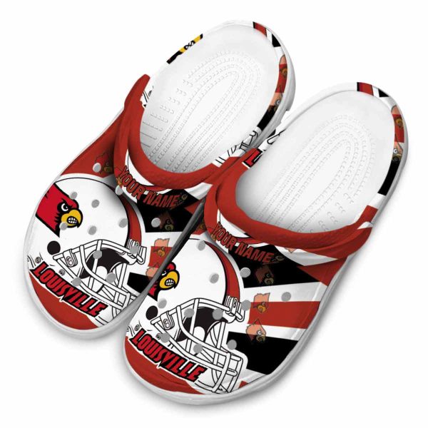 Personalized Louisville Cardinals Football Helmet Crocs Trendy