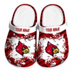 Personalized Louisville Cardinals Zigzag Paint Burst Crocs Best selling