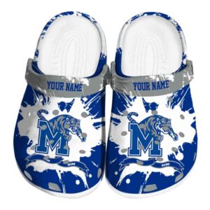 Personalized Memphis Tigers Splatter Pattern Crocs Best selling