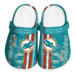 Personalized Miami Dolphins Contrasting Stripes Crocs Best selling