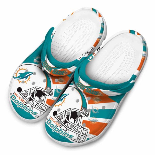 Personalized Miami Dolphins Football Helmet Crocs Trendy
