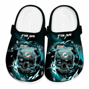 Personalized Miami Dolphins Gothic Skull Crocs Best selling