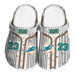 Personalized Miami Dolphins Pinstripe Pattern Crocs Best selling