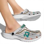 Personalized Miami Dolphins Pinstripe Pattern Crocs Best selling