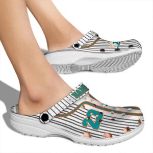 Personalized Miami Dolphins Pinstripe Pattern Crocs High quality