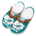 Personalized Miami Dolphins Splatter Pattern Crocs Best selling