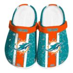 Personalized Miami Dolphins Vertical Stripes Crocs Best selling