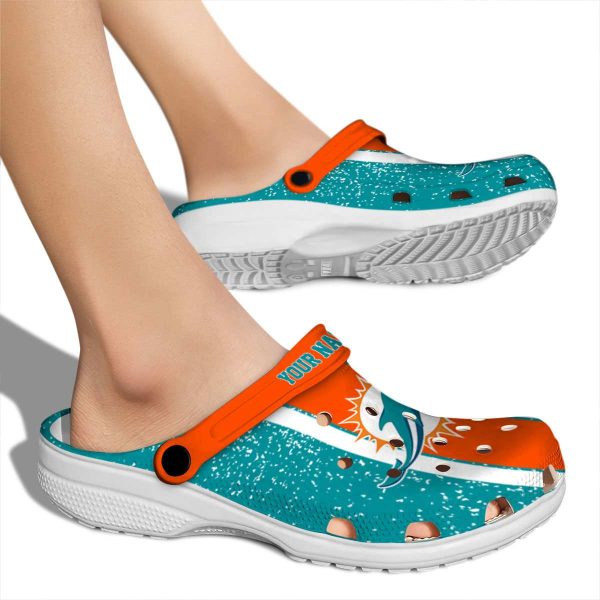 Personalized Miami Dolphins Vertical Stripes Crocs High quality
