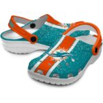 Personalized Miami Dolphins Vertical Stripes Crocs Best selling
