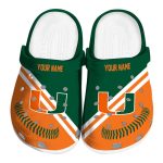 Personalized Miami Hurricanes Baseball Motif Crocs Best selling