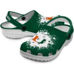 Personalized Miami Hurricanes Splatter Background Crocs Best selling
