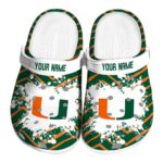 Personalized Miami Hurricanes Zigzag Paint Burst Crocs Best selling