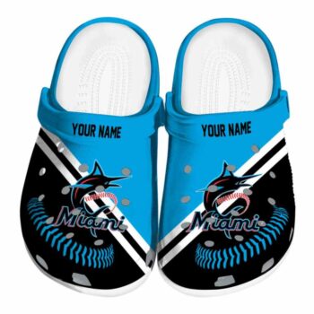 Personalized Miami Marlins Baseball Motif Crocs Best selling