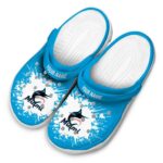 Personalized Miami Marlins Splatter Background Crocs Best selling