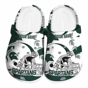 Personalized Michigan State Spartans Football Helmet Crocs Best selling