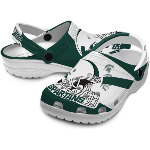 Personalized Michigan State Spartans Football Helmet Crocs Latest Model