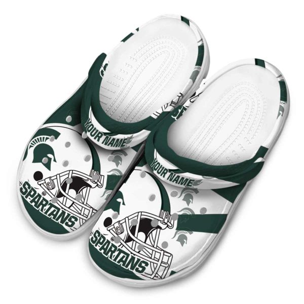 Personalized Michigan State Spartans Football Helmet Crocs Trendy